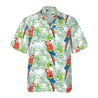 Macaw Parrots Green Palm Leaves Hawaiian Shirt