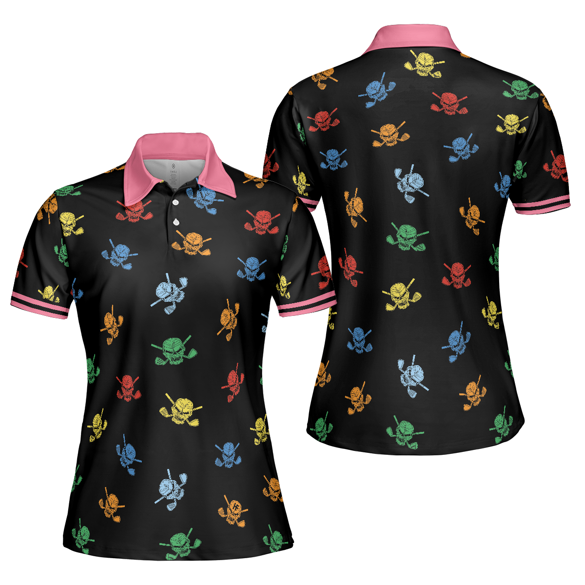 Golf Skull Women Shirt V1 Short Sleeve Women Polo Shirt