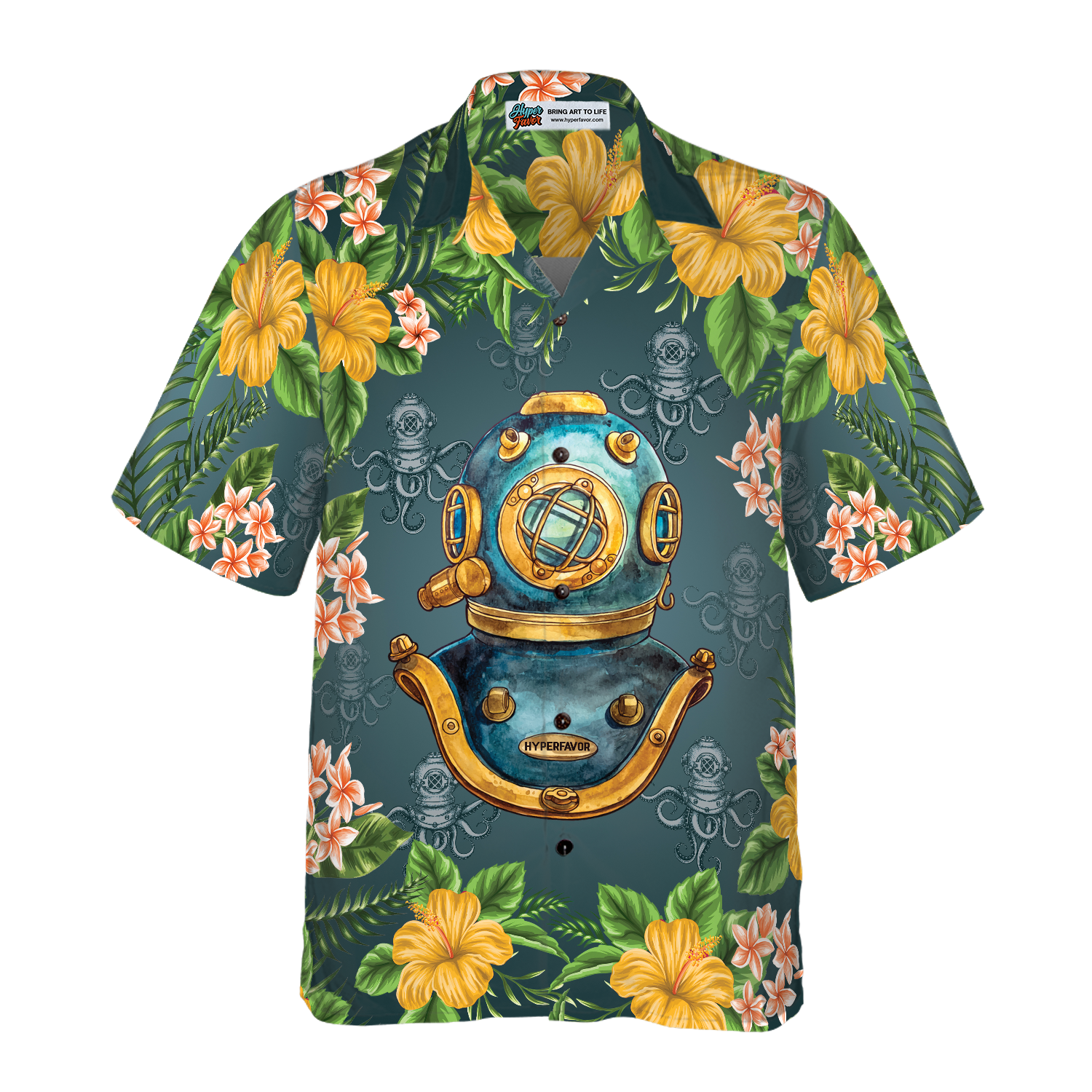 Scuba Diving Vintage Helmet Hawaiian Shirt