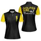 Definition Of Golf Girl Golf Short Sleeve Women Polo Shirt, Black And Yellow Golf Shirt For Ladies