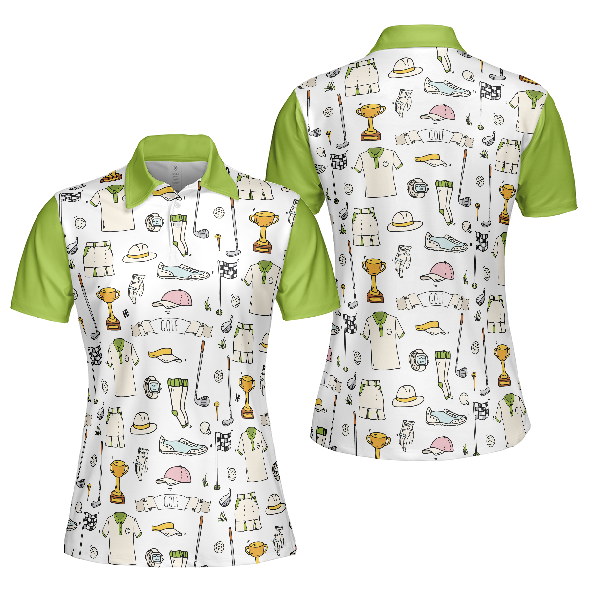 Golf Life In Green Short Sleeve Women Polo Shirt
