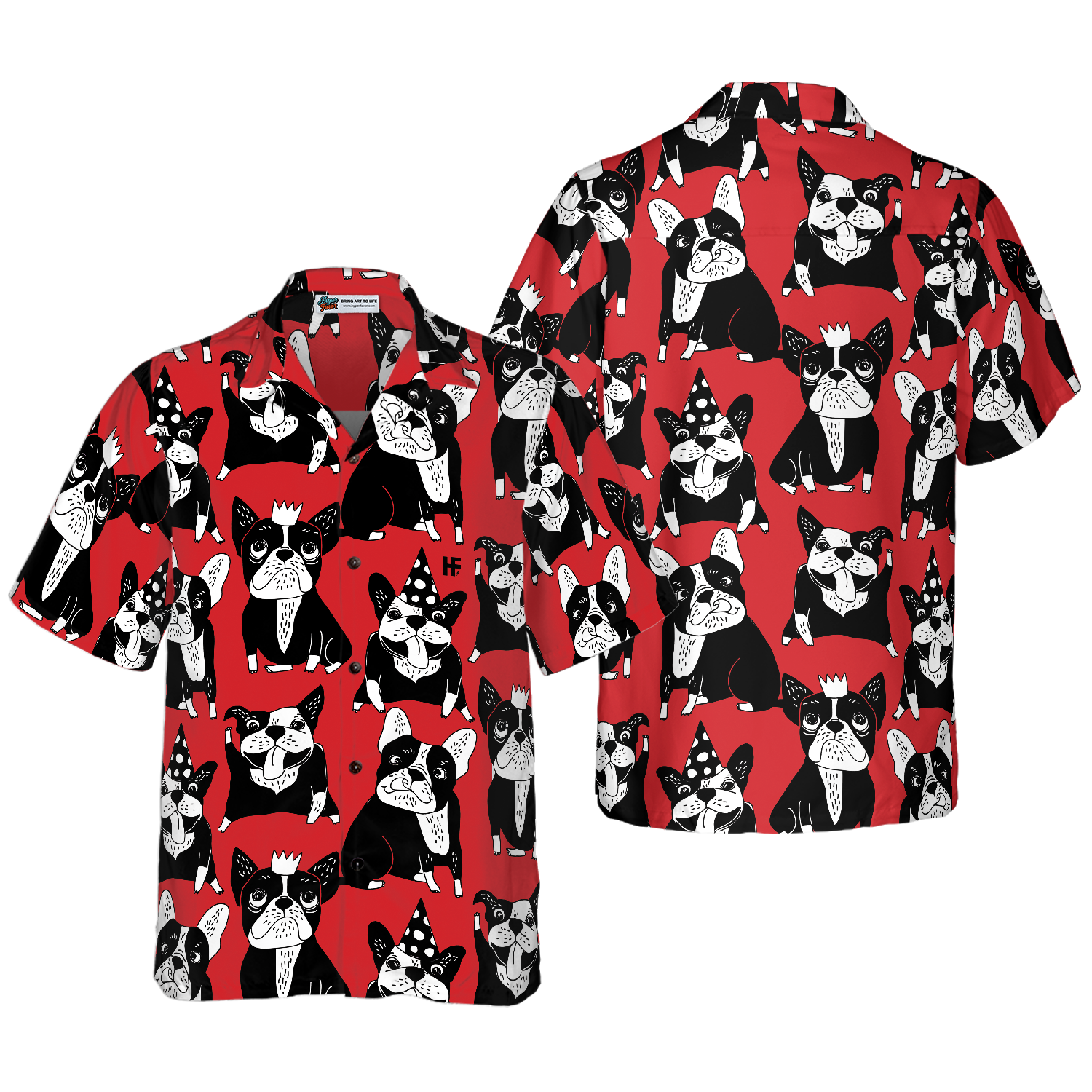 Funny Red French Bulldog Hawaiian Shirt