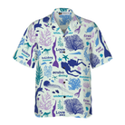 Scuba Diver And Sea Pattern V1 Hawaiian Shirt