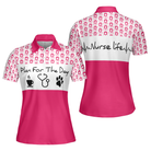 Plan For The Day Nurse Life Short Sleeve Women Polo Shirt, Pink And White Nurse Vibes Shirt For Women