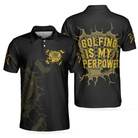 Golfing Is My Superpower Golf Polo Shirt, Black Golf Club Shirt For Male Players, Cool Golf Gift For Men
