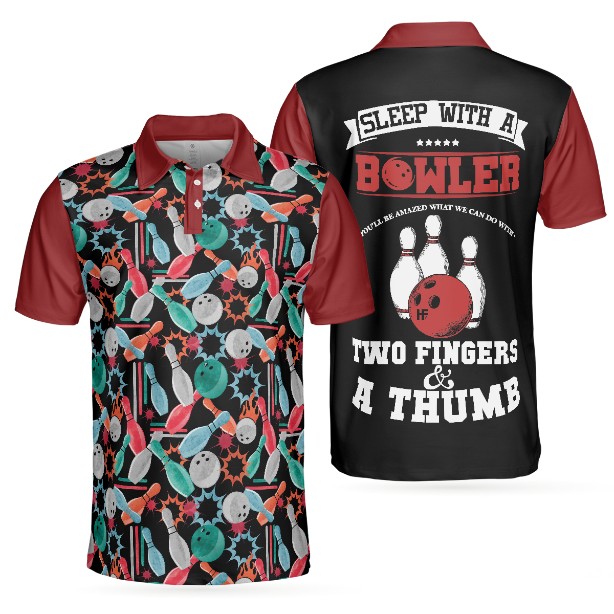 Sleep With A Bowler You'll Be Amazed Polo Shirt, Colorful Tenpin Bowling Shirt Design, Best Gift Idea For Bowlers