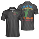 Golf Swing Swear Drink Repeat Polo Shirt, Black Golf Ball Pattern Shirt For Male, Funny Golf Shirt With Sayings