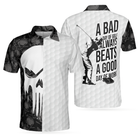 Bad Day Of Golf Polo Shirt, Black And White Skull Golf Shirt For Golfers, Funny Golf Shirt With Sayings