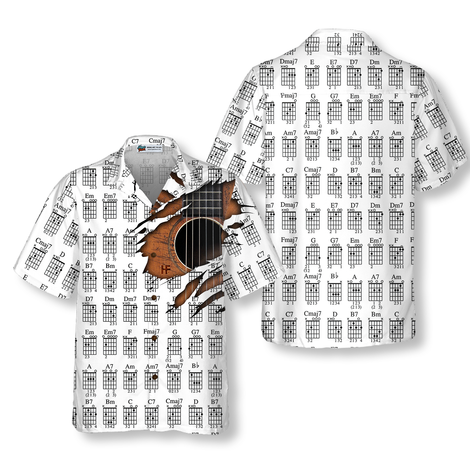 Guitar Chords Chart Hawaiian Shirt