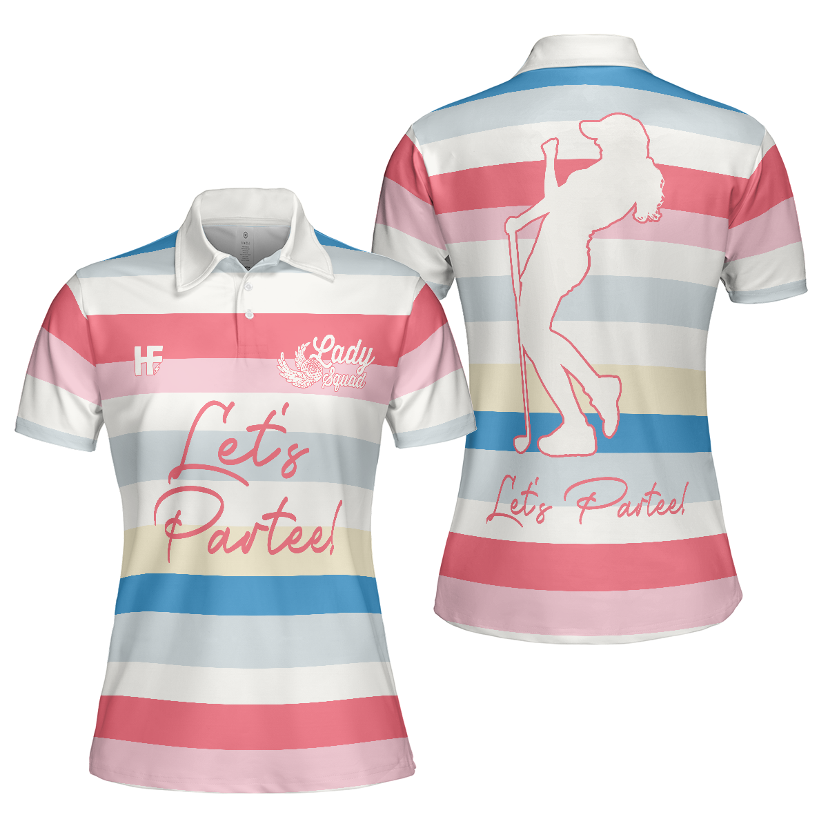 Let's Partee Short Sleeve Women Polo Shirt