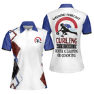 Weekend Forecast Curling With No Chance Of House Clean or Cooking Short Sleeve Women Polo Shirt, Red Leopard Shirt