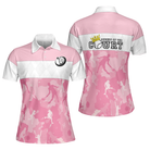 Queen Of The Court Short Sleeve Women Polo Shirt, White And Pink Shirt For Women, Unique Female Tennis Gift