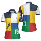 Color-Blocked Tennis Shirt Short Sleeve Women Polo Shirt