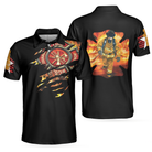 American Firefighter Polo Shirt, Black Firefighter Shirt For Men, Cool Gift For Firefighters