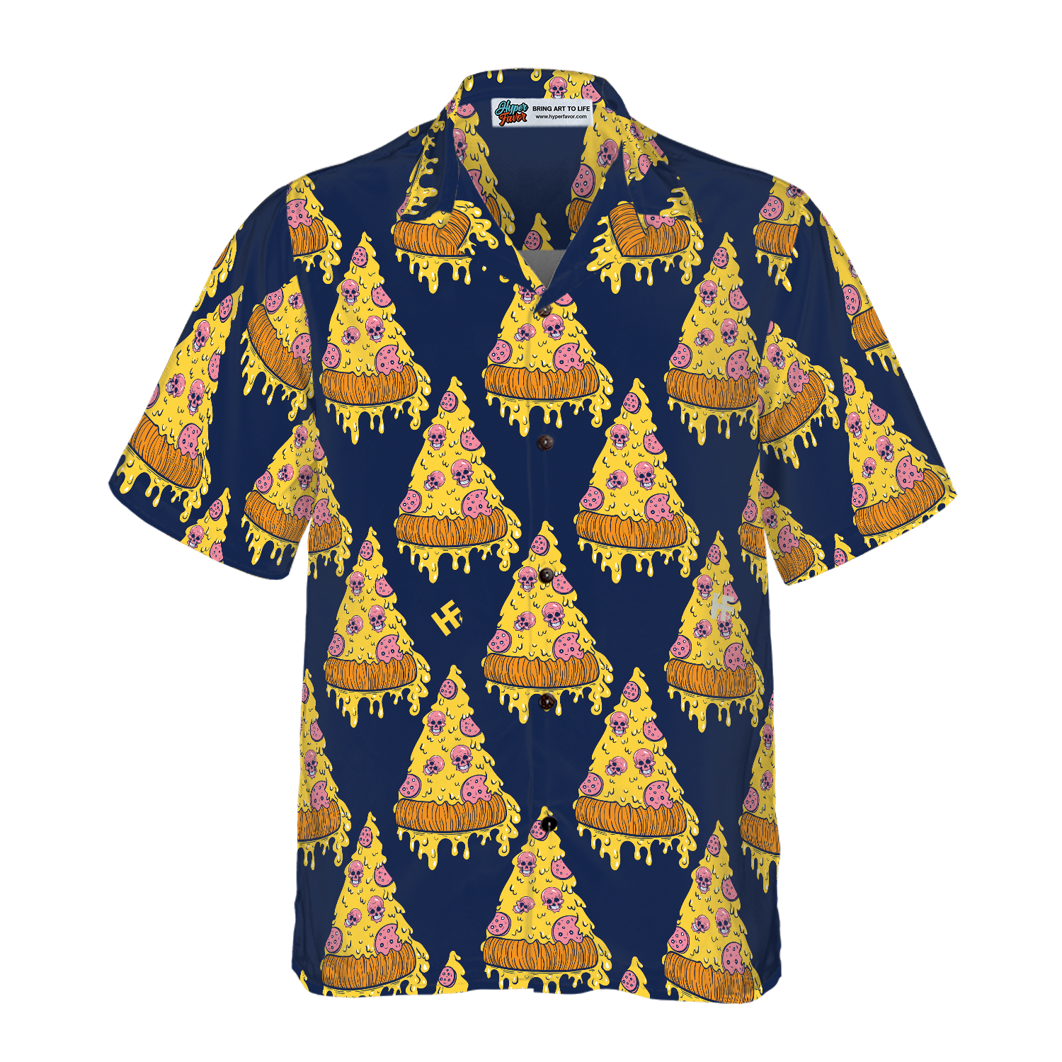 Pizza Skull Pattern Shirt Hawaiian Shirt