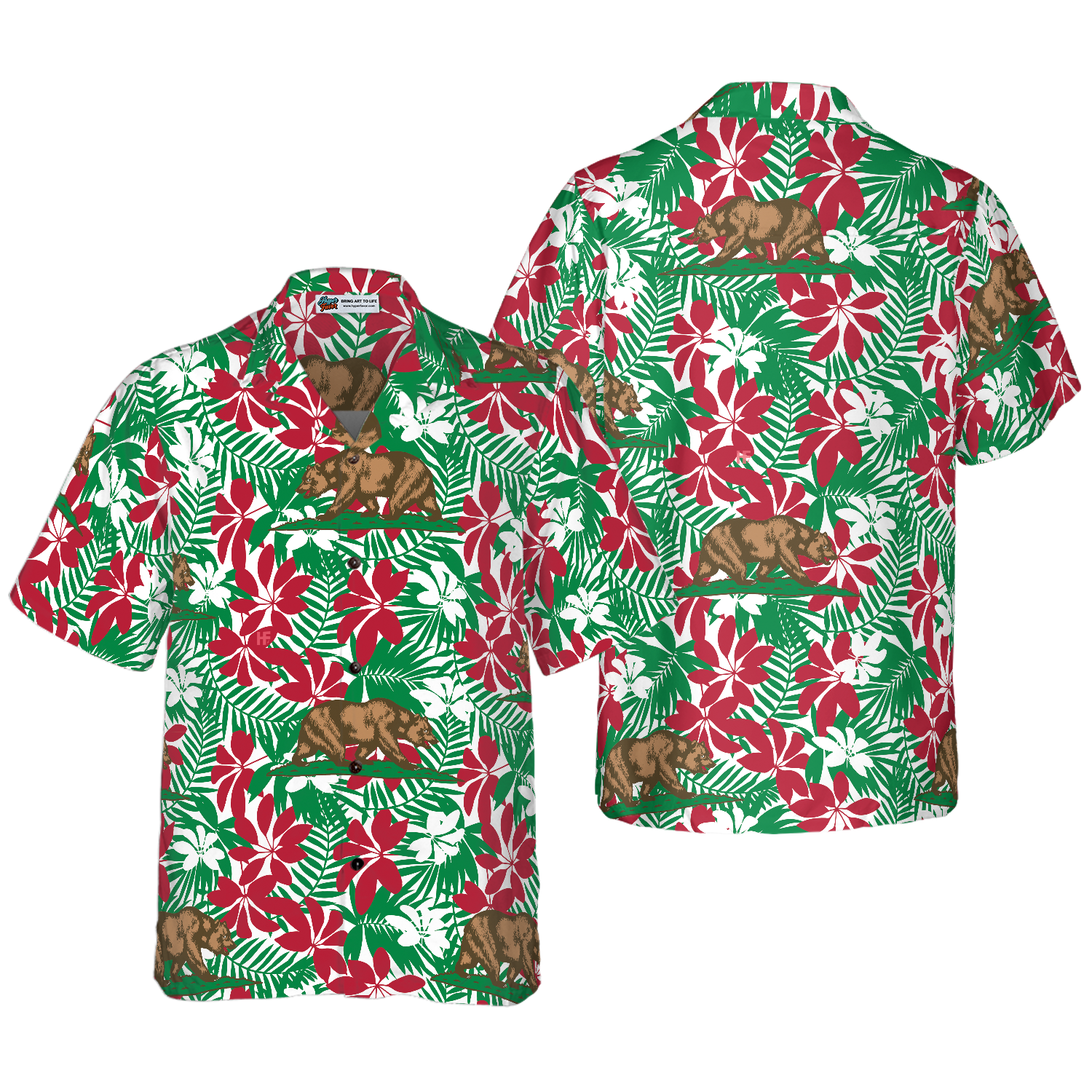 California Flag Seamless Pattern USA Hawaiian Shirt