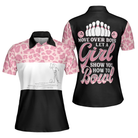 Move Over Boys Let A Girl Show You How To Bowl Short Sleeve Women Polo Shirt, Pink Leopard Bowling Shirt