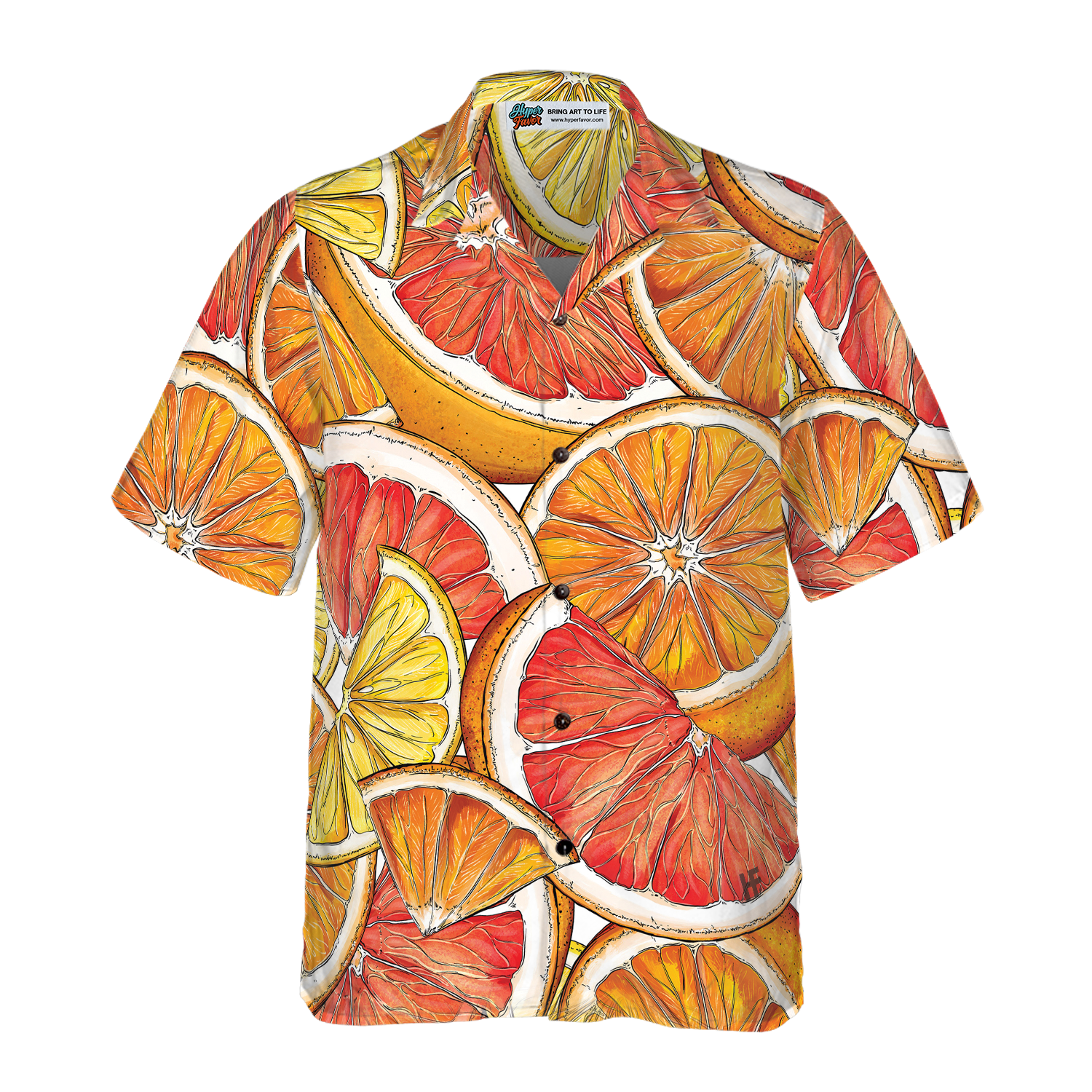 Luxury Summer Lemon & Orange Hawaiian Shirt