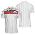 Bowling Skull Polo Shirt, Red And White Skull Bowling Shirt Design, Basic Shirt For Bowling Lovers
