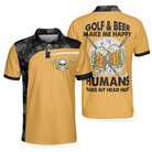 Golf & Beer Make Me Happy Polo Shirt, Funny Drinking Golf Polo Shirt For Men, Best Beer Golf Polo Shirt