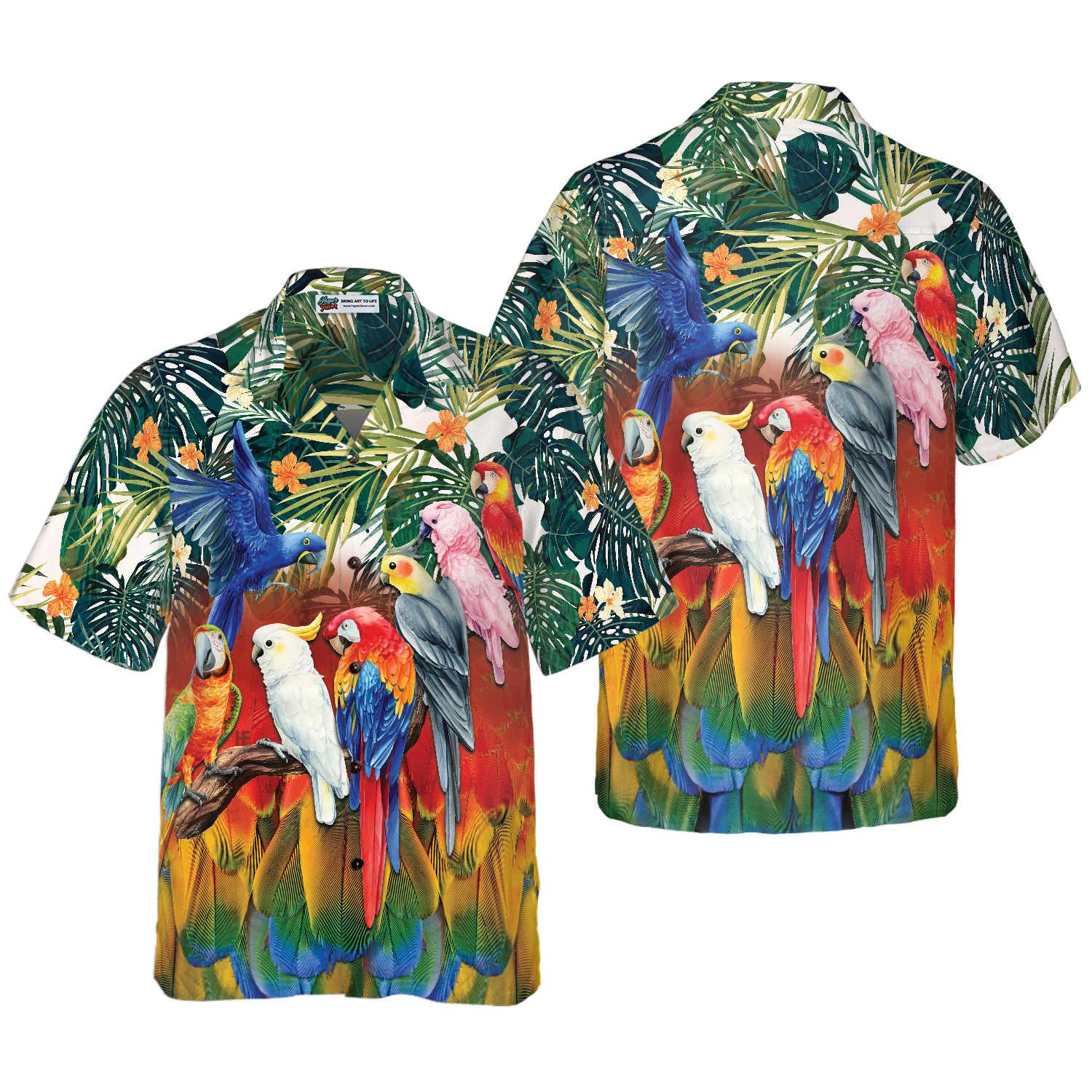 Tropical Parrot Birds Hawaiian Shirt