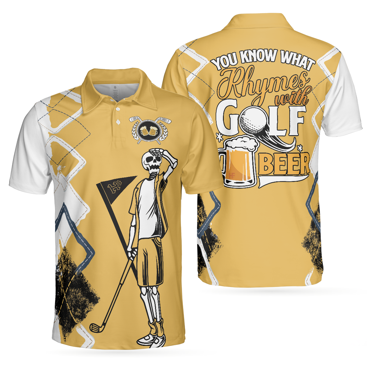 You Know What Rhymes With Golf Beer Polo Shirt, Funny Golf Shirt With Sayings, Gift For Male Golfers