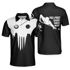 Skull Billiards Polo Shirt, Black And White Billiards Shirt For Billiards Lovers, Basic Shirt Design For Men