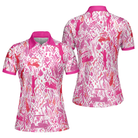 Seamless Pink Golfer Short Sleeve Women Polo Shirt, Unique Gift For Female Golfers
