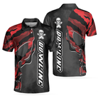 Coolest Skull Bowling With Camouflage Pattern Bowling Polo Shirt, Camo Bowling Shirt For Men