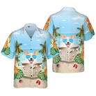 Corgi Wears Sunglasses Hawaiian Shirt