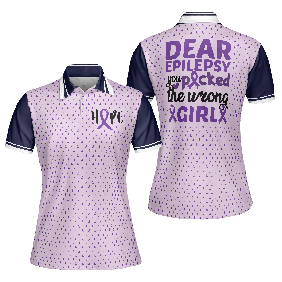 Epilepsy You Picked The Wrong Girl Short Sleeve Women Polo Shirt, Epilepsy Awareness Shirt For Ladies, Cool Epilepsy Support Gift