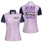 Epilepsy You Picked The Wrong Girl Short Sleeve Women Polo Shirt, Epilepsy Awareness Shirt For Ladies, Cool Epilepsy Support Gift