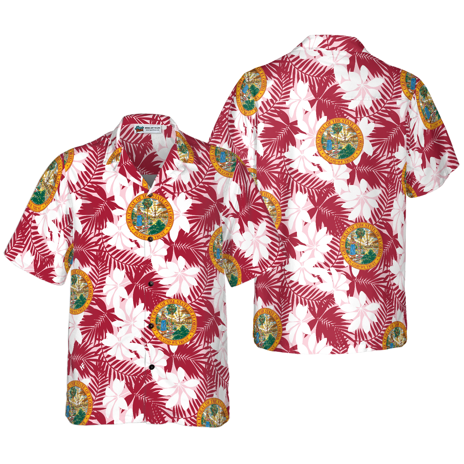 Florida Flag Seamless Pattern USA Hawaiian Shirt