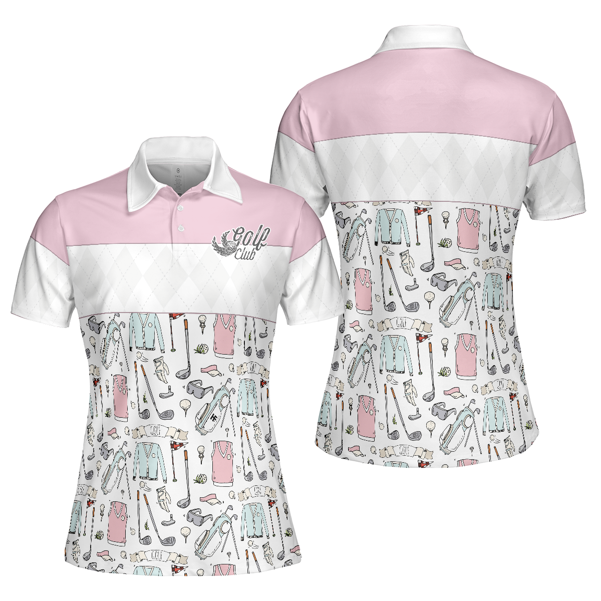 Golf Life In Pink Short Sleeve Women Polo Shirt