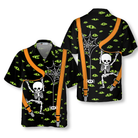 Halloween Skeleton And Monster Eyes Hawaiian Shirt