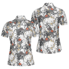 Tropical Flowers Shirt Short Sleeve Women Polo Shirt