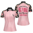I Know I Play Like A Girl Try To Keep Up Elegant Flower Pattern Golf Short Sleeve Women Polo Shirt