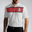 Bowling Skull Polo Shirt, Red And White Skull Bowling Shirt Design, Basic Shirt For Bowling Lovers