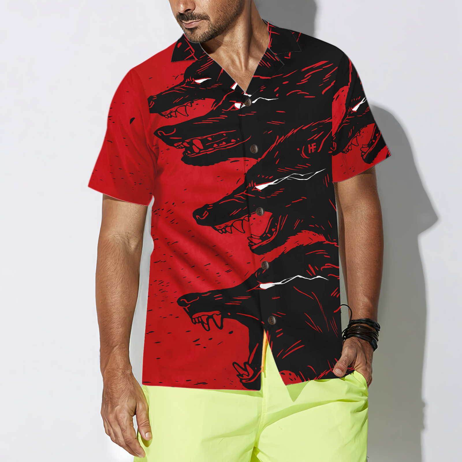 Dangerous Black Wolf Hawaiian Shirt