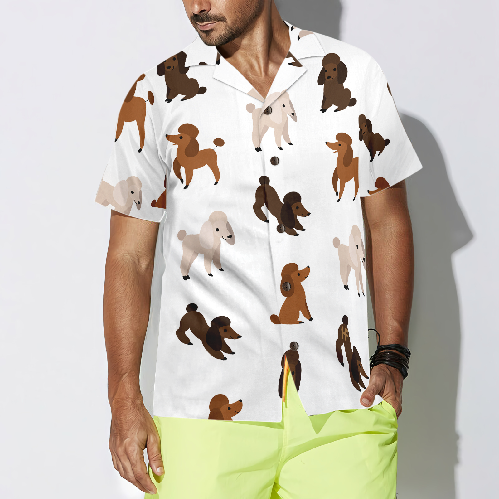Puppies Run Around Poodle Shirt Hawaiian Shirt