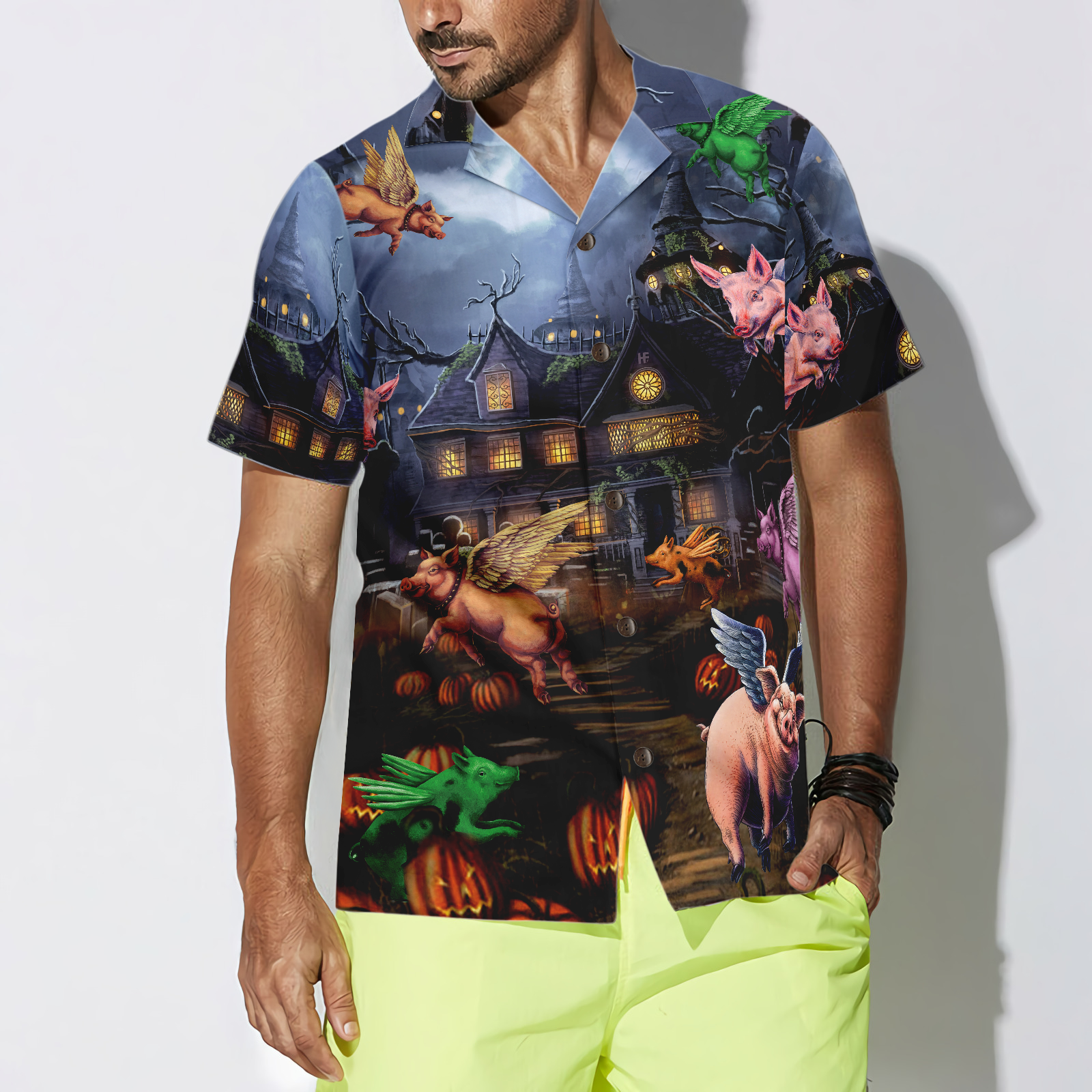 Scary Pigs Can Fly Hawaiian Shirt