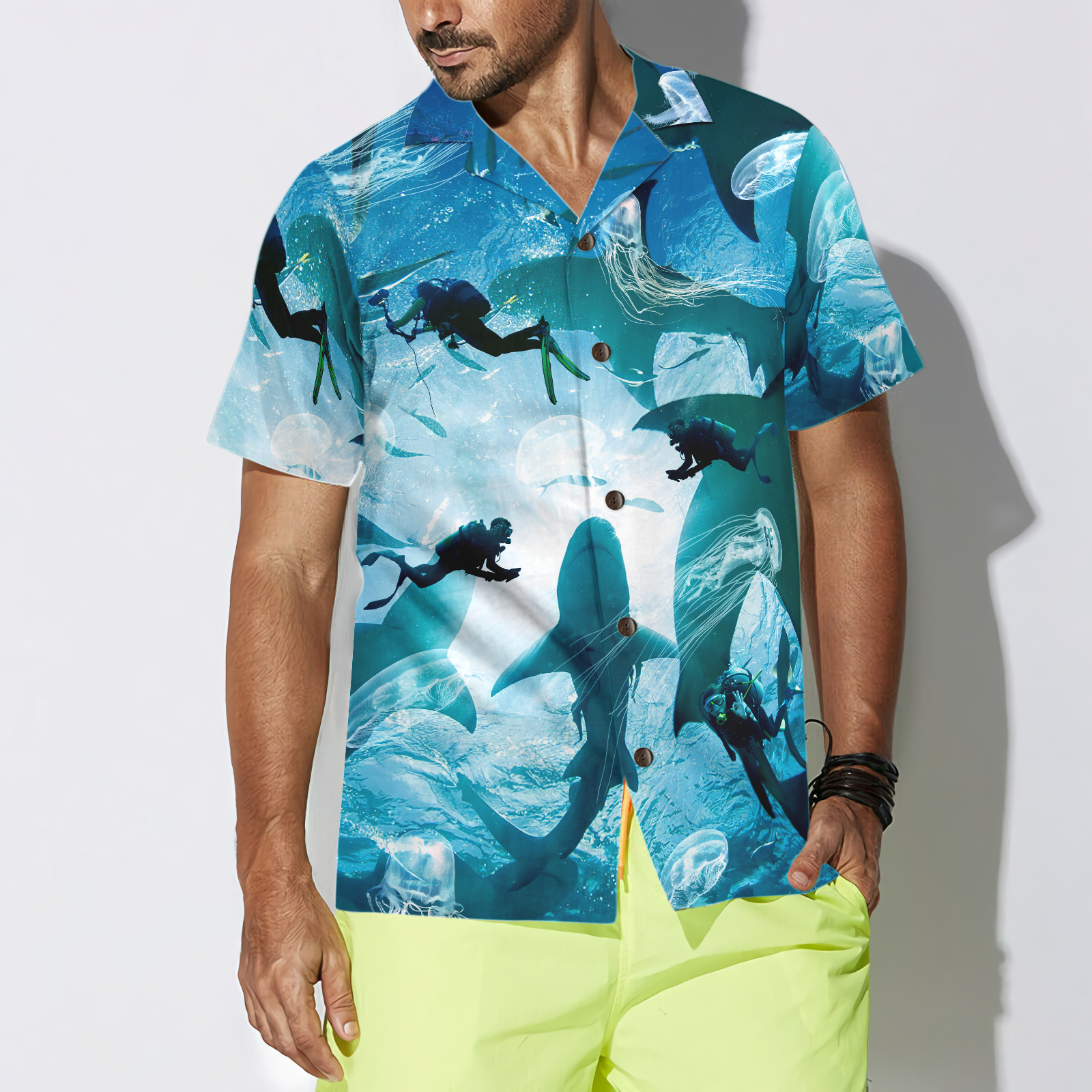 Scuba Diving With Sharks Hawaiian Shirt