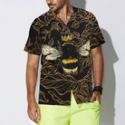 Golden Floral Bee Hawaiian Shirt