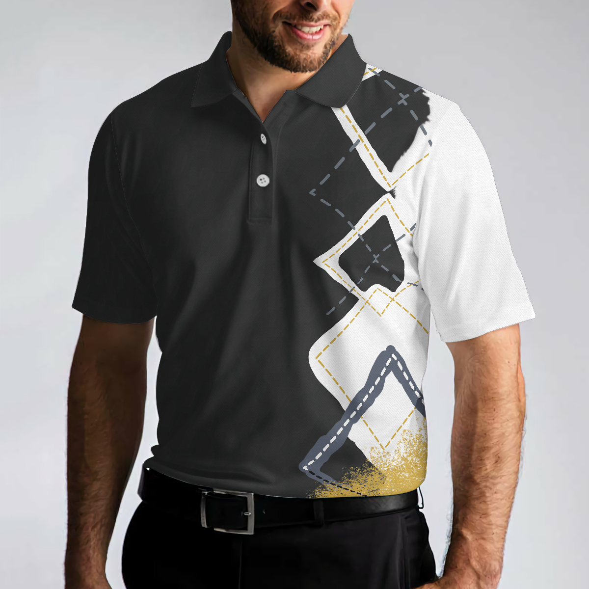 Stress Is Caused By Not Playing Golf Enough Polo Shirt, Best Argyle Pattern Golf Shirt For Men, Colorful Golf Shirt