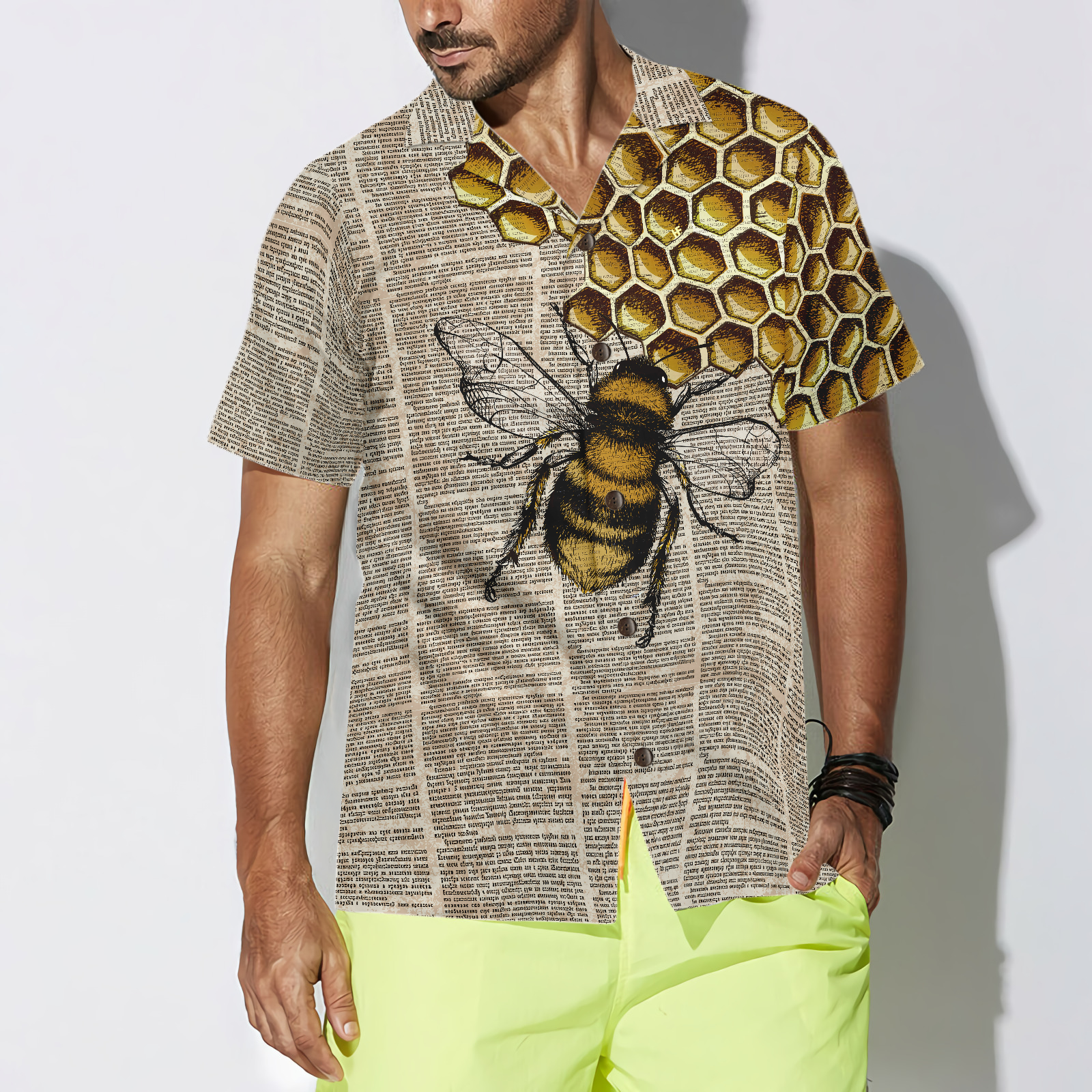 Vintage Honey Bee Hawaiian Shirt