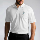Things My Dad Love Golfing And Bourbon Whiskey Golf Polo Shirt, White Drinking Golfer Polo Shirt For Men