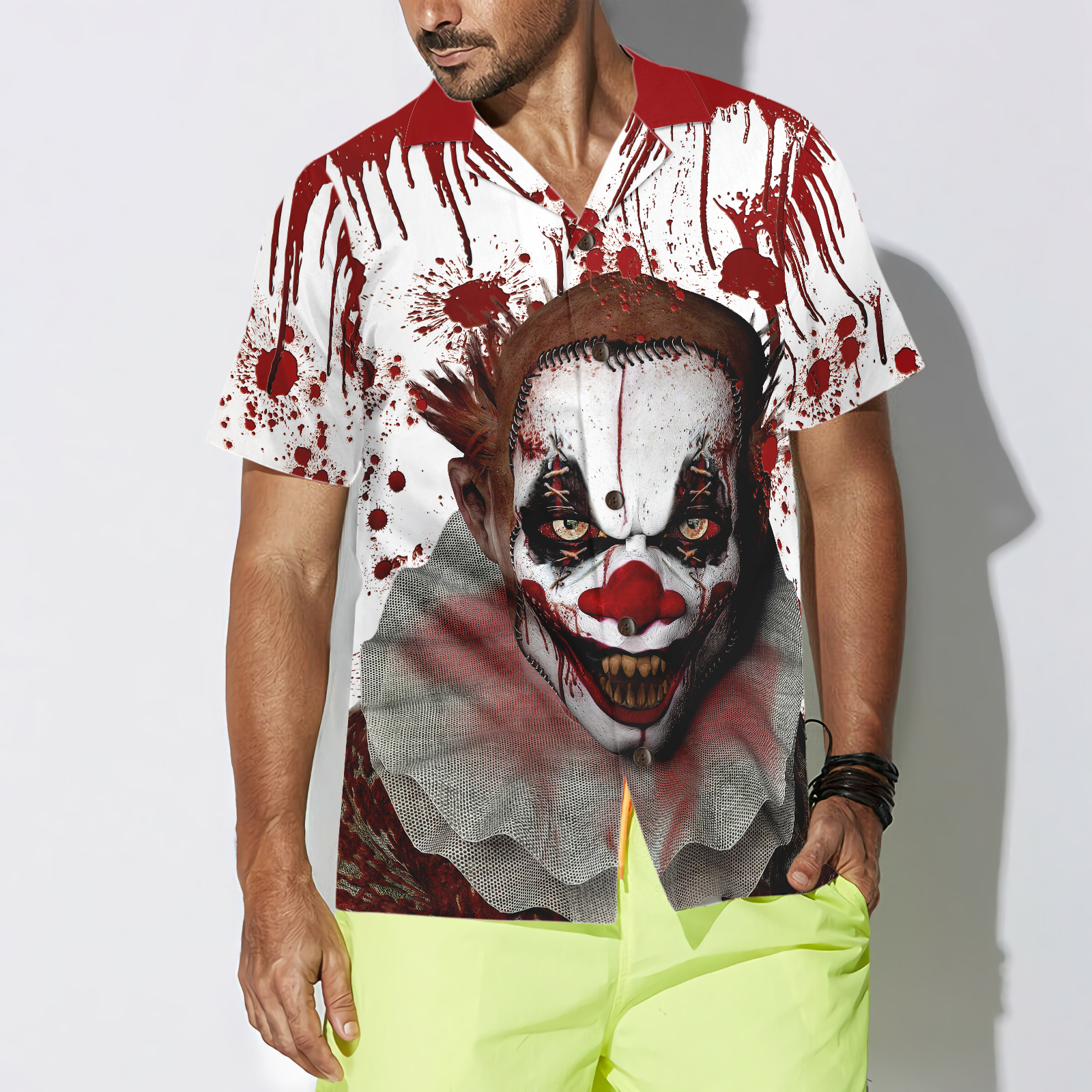 Scary Halloween Clown Faces Hawaiian Shirt
