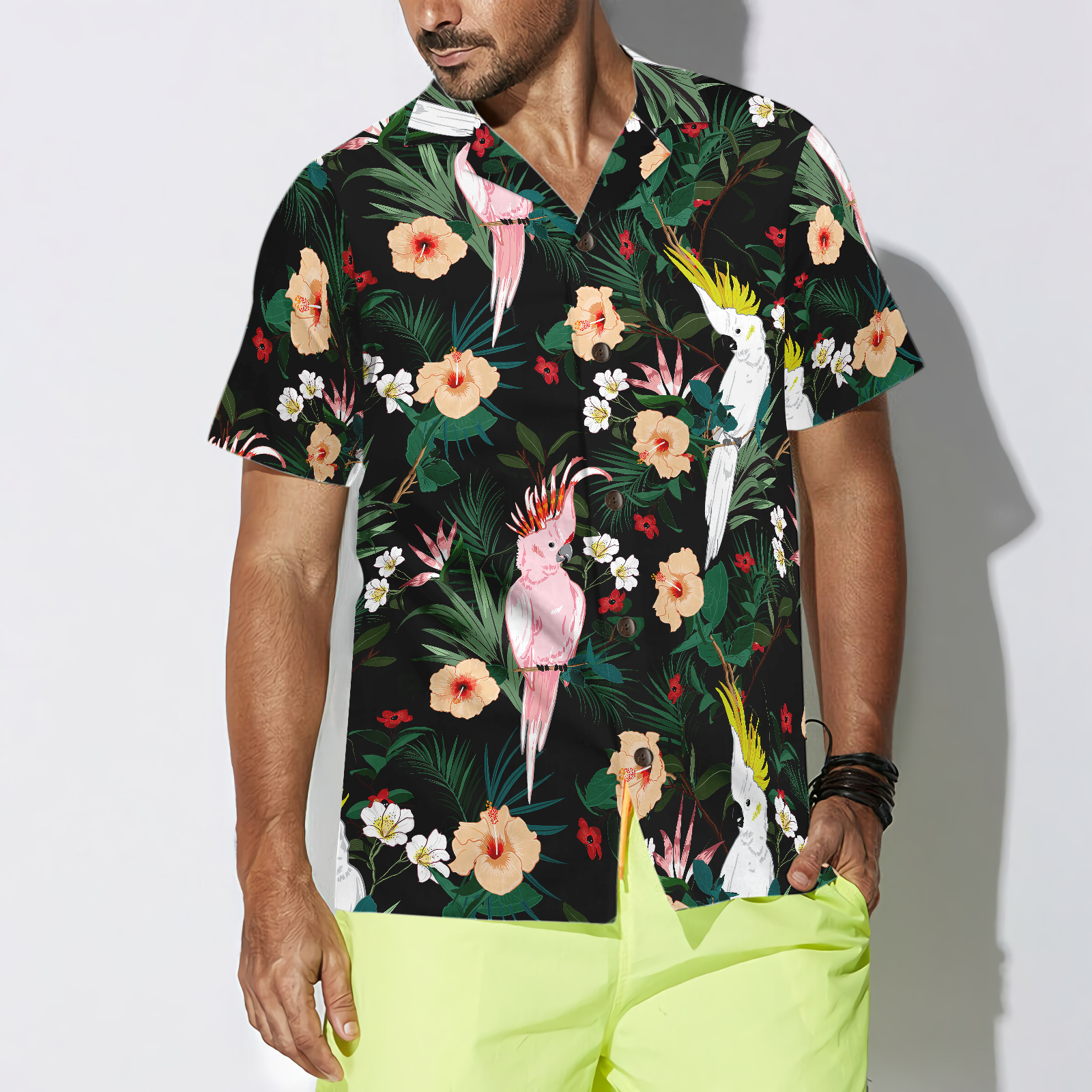 Tropical Floral Parrot Hawaiian Shirt
