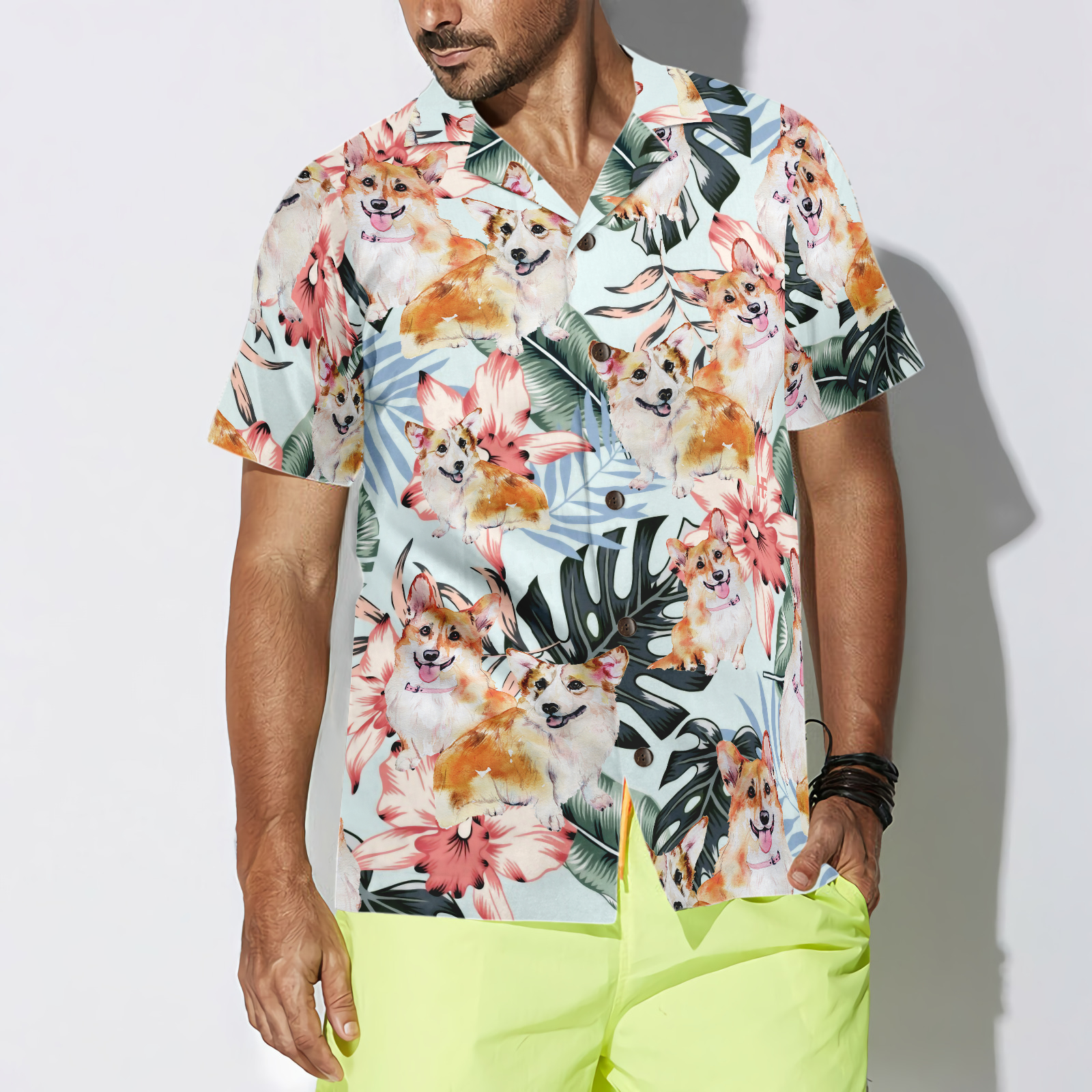 Corgi Life Shirt For Men Hawaiian Shirt