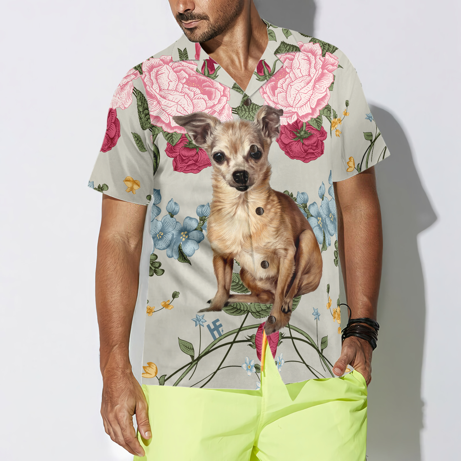 Chihuahua Floral Shirt Hawaiian Shirt